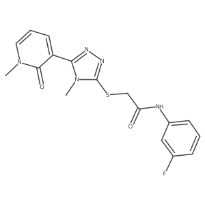 N-(3-fluorophenyl)-2-((4-methyl-5-(1-methyl-2-oxo-1,2-dihydropyridin-3-yl)-4H-1,2,4-triazol-3-yl)thio)acetamide Structure