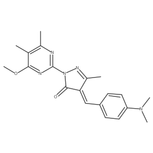 3h-Pyrazol-3-one,4-[[4-(dimethylamino)phenyl]methylene]-2,4-dihydro-2-(4-methoxy-5,6-dimethyl-2-pyrimidinyl)-5-methyl- Structure