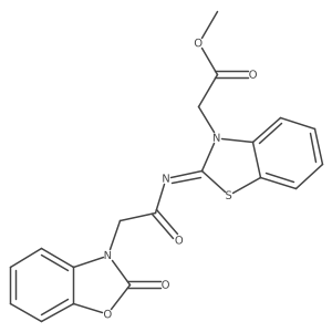 (E)-methyl 2-(2-((2-(2-oxobenzo[d]oxazol-3(2H)-yl)acetyl)imino)benzo[d]thiazol-3(2H)-yl)acetate结构式