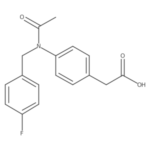 CC(=O)N(Cc1ccc(F)cc1)c1ccc(CC(=O)O)cc1结构式
