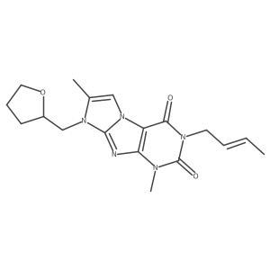 (E)-3-(but-2-en-1-yl)-1,7-dimethyl-8-((tetrahydrofuran-2-yl)methyl)-1H-imidazo[2,1-f]purine-2,4(3H,8H)-dione Structure