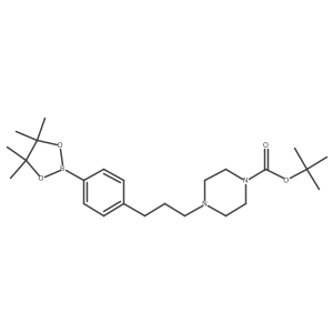Tert-butyl 4-(3-(4-(4,4,5,5-tetramethyl-1,3,2-dioxaborolan-2-yl)phenyl)propyl)piperazine-1-carboxylate结构式