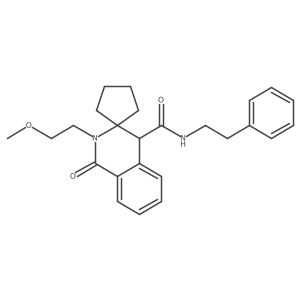 2'-(2-methoxyethyl)-1'-oxo-N-(2-phenylethyl)-1',4'-dihydro-2'H-spiro[cyclopentane-1,3'-isoquinoline]-4'-carboxamide结构式