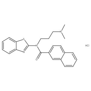 N-(benzo[d]thiazol-2-yl)-N-(3-(dimethylamino)propyl)-2-naphthamide hydrochloride结构式