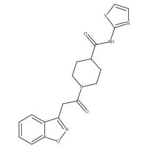 1-(2-(benzo[d]isoxazol-3-yl)acetyl)-N-(thiazol-2-yl)piperidine-4-carboxamide结构式