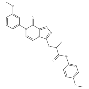 N-(4-methoxyphenyl)-2-{[7-(3-methoxyphenyl)-8-oxo-7H,8H-[1,2,4]triazolo[4,3-a]pyrazin-3-yl]sulfanyl}propanamide结构式