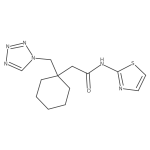2-[1-(1H-tetrazol-1-ylmethyl)cyclohexyl]-N-(1,3-thiazol-2-yl)acetamide结构式
