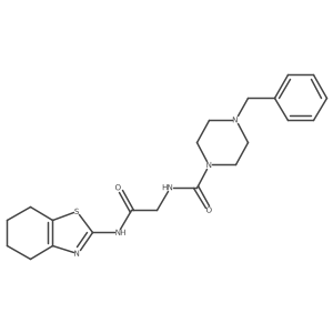 4-benzyl-N-{2-oxo-2-[(2Z)-4,5,6,7-tetrahydro-1,3-benzothiazol-2(3H)-ylideneamino]ethyl}piperazine-1-carboxamide结构式