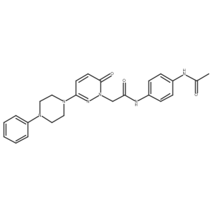 N-[4-(acetylamino)phenyl]-2-[6-oxo-3-(4-phenylpiperazin-1-yl)pyridazin-1(6H)-yl]acetamide结构式