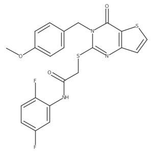 N-(2,5-difluorophenyl)-2-{[3-(4-methoxybenzyl)-4-oxo-3,4-dihydrothieno[3,2-d]pyrimidin-2-yl]sulfanyl}acetamide结构式