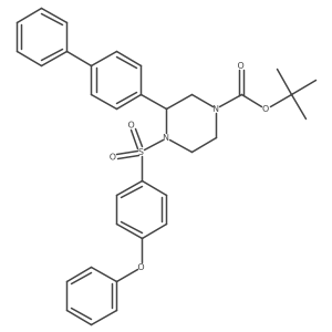 tert-Butyl 4-(4-phenoxybenzenesulfonyl)-3-(4-phenylphenyl)piperazine-1-carboxylate Structure