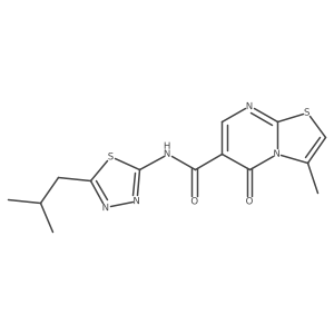 3-methyl-N-[(2E)-5-(2-methylpropyl)-1,3,4-thiadiazol-2(3H)-ylidene]-5-oxo-5H-[1,3]thiazolo[3,2-a]pyrimidine-6-carboxamide结构式