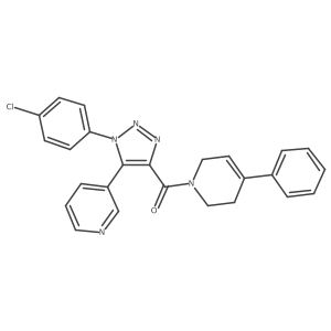 (1-(4-chlorophenyl)-5-(pyridin-3-yl)-1H-1,2,3-triazol-4-yl)(4-phenyl-3,6-dihydropyridin-1(2H)-yl)methanone结构式