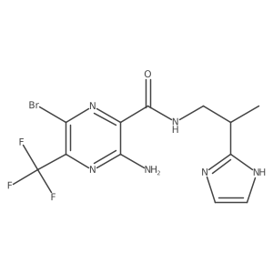 N-(2-(1H-imidazol-2-yl)propyl)-3-amino-6-bromo-5-(trifluoromethyl)pyrazine-2-carboxamide结构式