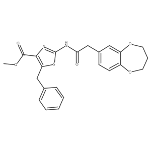 methyl 5-benzyl-2-[(3,4-dihydro-2H-1,5-benzodioxepin-7-ylacetyl)amino]-1,3-thiazole-4-carboxylate Structure