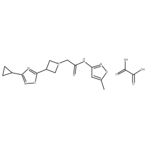 2-(3-(3-cyclopropyl-1,2,4-oxadiazol-5-yl)azetidin-1-yl)-N-(5-methylisoxazol-3-yl)acetamide oxalate结构式