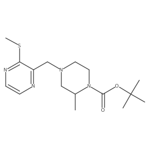 tert-Butyl 2-methyl-4-((3-(methylthio)pyrazin-2-yl)methyl)piperazine-1-carboxylate结构式