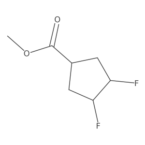 (3R,4S)-methyl 3,4-difluorocyclopentanecarboxylate Structure