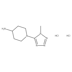 1-(1-methyl-1H-1,2,3,4-tetrazol-5-yl)piperidin-4-amine dihydrochloride Structure