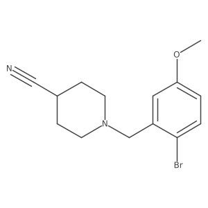 1-(2-Bromo-5-methoxybenzyl)piperidine-4-carbonitrile结构式