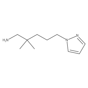 2,2-Dimethyl-5-(1h-pyrazol-1-yl)pentan-1-amine结构式