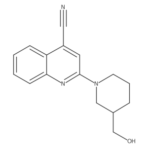 2-[3-(Hydroxymethyl)piperidin-1-yl]quinoline-4-carbonitrile Structure
