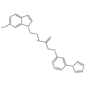 N-[2-(6-bromo-1H-indol-1-yl)ethyl]-2-[3-(4H-1,2,4-triazol-4-yl)phenoxy]acetamide结构式