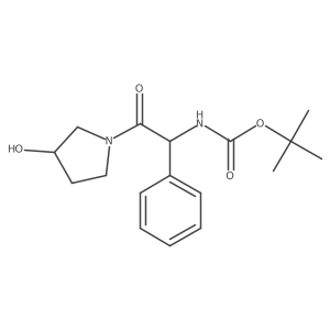 Tert-butyl ((S)-2-((S)-3-hydroxypyrrolidin-1-YL)-2-oxo-1-phenylethyl)carbamate结构式