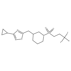 3-Cyclopropyl-5-((1-((3,3,3-trifluoropropyl)sulfonyl)piperidin-3-yl)methyl)-1,2,4-oxadiazole Structure