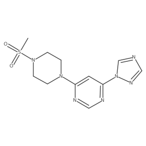4-(4-(methylsulfonyl)piperazin-1-yl)-6-(1H-1,2,4-triazol-1-yl)pyrimidine结构式