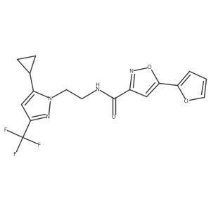 N-(2-(5-cyclopropyl-3-(trifluoromethyl)-1H-pyrazol-1-yl)ethyl)-5-(furan-2-yl)isoxazole-3-carboxamide Structure
