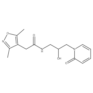 2-(3,5-dimethylisoxazol-4-yl)-N-(2-hydroxy-3-(2-oxopyridin-1(2H)-yl)propyl)acetamide结构式