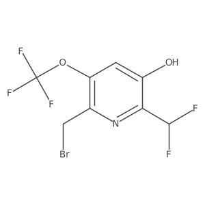 2-(Bromomethyl)-6-(difluoromethyl)-5-hydroxy-3-(trifluoromethoxy)pyridine Structure