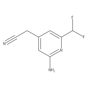2-(2-Amino-6-(difluoromethyl)pyridin-4-yl)acetonitrile结构式