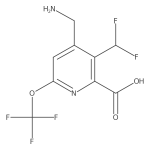 4-(aminomethyl)-3-(difluoromethyl)-6-(trifluoromethoxy)pyridine-2-carboxylic acid结构式