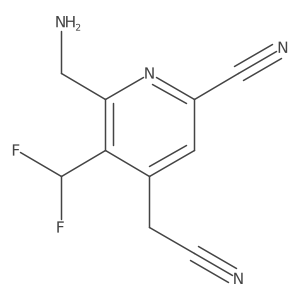 2-(Aminomethyl)-6-cyano-3-(difluoromethyl)pyridine-4-acetonitrile结构式
