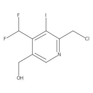 2-(Chloromethyl)-4-(difluoromethyl)-3-iodopyridine-5-methanol结构式
