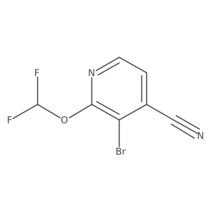 4-Pyridinecarbonitrile, 3-bromo-2-(difluoromethoxy)-结构式