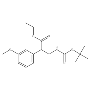 Ethyl 3-{[(tert-butoxy)carbonyl]amino}-2-(3-methoxyphenyl)propanoate结构式
