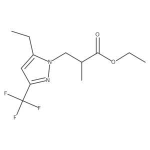ethyl 3-[5-ethyl-3-(trifluoromethyl)-1H-pyrazol-1-yl]-2-methylpropanoate结构式