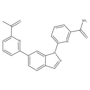 6-[6-(6-Acetyl-2-pyridinyl)-1H-indazol-1-yl]-2-pyridinecarboxamide结构式