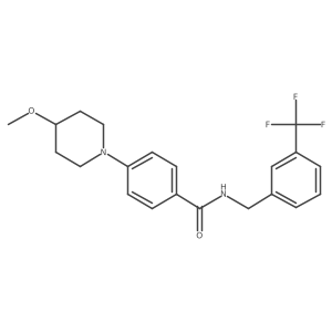 4-(4-methoxypiperidin-1-yl)-N-(3-(trifluoromethyl)benzyl)benzamide Structure