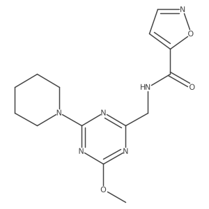 N-{[4-methoxy-6-(piperidin-1-yl)-1,3,5-triazin-2-yl]methyl}-1,2-oxazole-5-carboxamide Structure