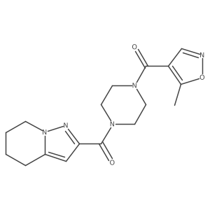 (5-Methylisoxazol-4-yl)(4-(4,5,6,7-tetrahydropyrazolo[1,5-a]pyridine-2-carbonyl)piperazin-1-yl)methanone Structure
