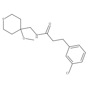 3-(3-chlorophenyl)-N-((4-methoxytetrahydro-2H-thiopyran-4-yl)methyl)propanamide Structure