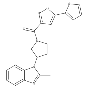 (3-(2-methyl-1H-benzo[d]imidazol-1-yl)pyrrolidin-1-yl)(5-(thiophen-2-yl)isoxazol-3-yl)methanone Structure