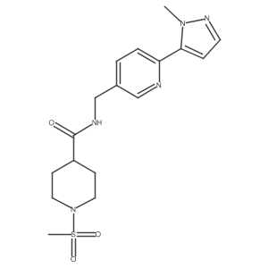 N-((6-(1-methyl-1H-pyrazol-5-yl)pyridin-3-yl)methyl)-1-(methylsulfonyl)piperidine-4-carboxamide结构式