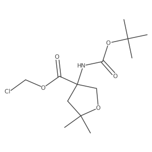 Chloromethyl 3-{[(tert-butoxy)carbonyl]amino}-5,5-dimethyloxolane-3-carboxylate Structure