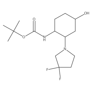 tert-butyl N-[2-(3,3-difluoropyrrolidin-1-yl)-4-hydroxycyclohexyl]carbamate结构式