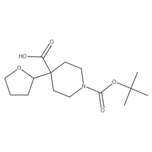 1-[(Tert-butoxy)carbonyl]-4-(oxolan-2-yl)piperidine-4-carboxylic acid结构式